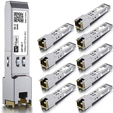 Imagem de Pacote com 10 módulos 1,25 G SFP para RJ45, transceptor Ethernet SFP de cobre 1000Base-T para Cisco GLC-T/SFP-GE-T, Meraki MA-SFP-1GB-TX, Mikrotik, Ubiquiti UniFi UF-RJ45-1G, Intel, Netgear e mais,