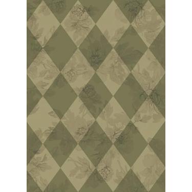 Imagem de Simon&Siff Papel de parede retrô descascar e colar, 43,9 cm x 1,016 cm papel de parede floral verde removível papel de parede xadrez geométrico britânico para armário cozinha quarto banheiro