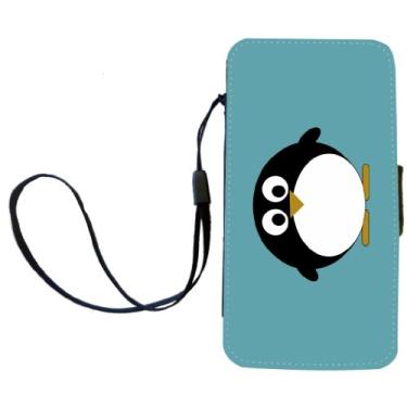 Imagem de Rikki Knight Capa carteira com aba magnética Penguin on Teal Blue para Apple iPhone 4 e 4s