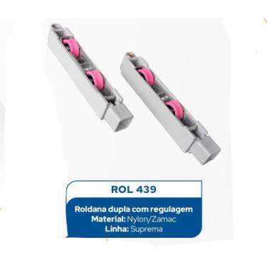 Imagem de Rol439 Par da Roldana Dupla com regulagem para  Janela e Porta Linha S
