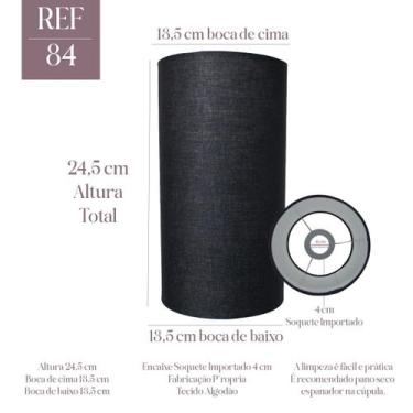 Imagem de Cúpula de abajur Cilíndrica Tudo Redonda Tecido Algodão Soquete Import