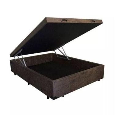 Imagem de Cama Box Baú Casal Suede com Pistões a Gás RC - Real Comfort Estofados