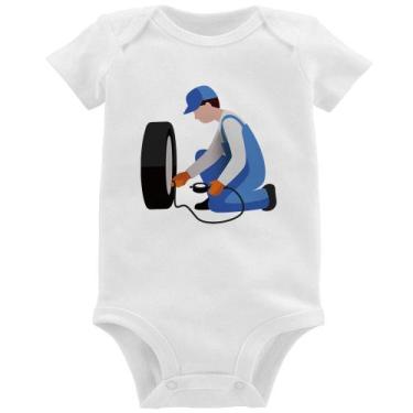 Imagem de Body Bebê Borracharia - Foca na Moda, Branco, GG