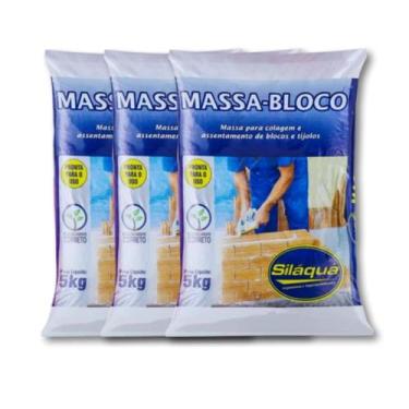 Imagem de Massa Bloco Pronta Silaquá Tijolos Nivelar Parede Casa 15kg - PRE MOLD