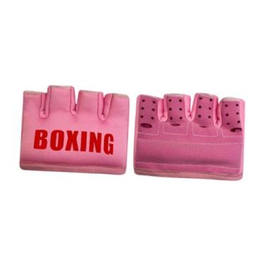 Imagem de UGPLM Luvas de boxe homens homens masculinos de karate nylon kickboxing sanda adultos meio dedo luvas de a treino lutando Taekwondo, Rosa