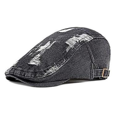 Imagem de Boina Italiana Estilosa Jeans Lavado Boné Casual Unissex Moda Primaver