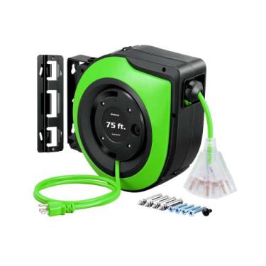 Imagem de Carretel de cabo de extensão retrátil DEWENWILS 75 pés 14/3C SJTOW