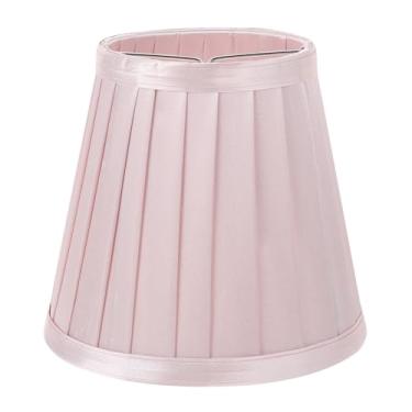 Imagem de Beaupretty Clip on Barrel Lamp Shade: Pequeno Clip em tecido de sombra de luz Plissado Abajur Abajur Luz para Lustre Decoração de Abajur Rosa Roxo 13 x 14 cm