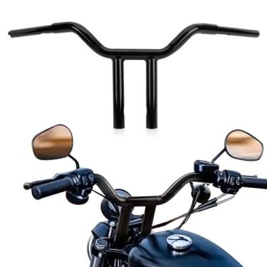 Imagem de PSLER T-Bar Handlebar Drag Bar - 1-1/4'' Diameter Rise for 1996-2024 Dyna Softail Sportster 883 1200 XL 12" Black