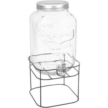 Imagem de REFRESQUEIRA COM SUPORTE METAL HOME&CO VIDRO 8L 45x21x21cm TRANSPARENTE SUQUEIRA