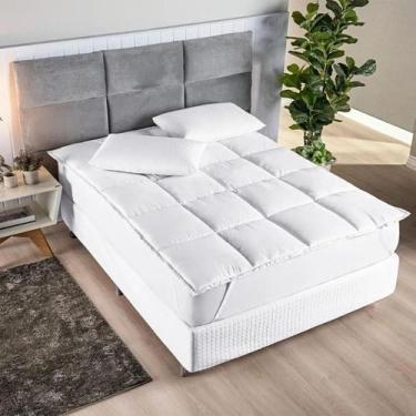 Imagem de Pillow Top Protetor Colchão Casal Macio Micropercal 200 Fios - Charme 