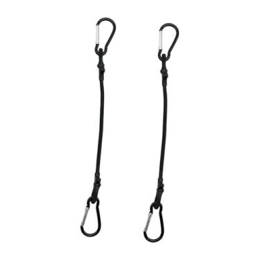 Imagem de KiBcsLic 2pcs amarrar corda de bagagem, tiras de bungee com ganchos, cordões de bungee, cordão de bungee de carabiner para troncos de tenda de carros de, 30cm