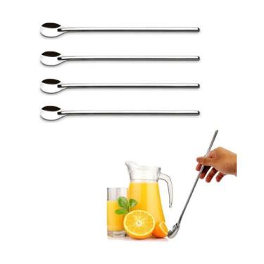 Imagem de 4un COLHER DE SUCO COQUETEL BEBIDAS BAILARINA INOX LONGA - Rio Tijucas
