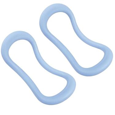 Imagem de 2 peças de anel de ioga para panturrilhas, anel circular de pilates para tonificação das costas coxas abdominais e pernas, anéis de fitness para ioga, pilates, exercícios de ginástica (azul celeste,