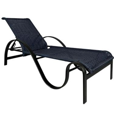 Imagem de Espreguiçadeira Alumínio E Fibra Sintética Modelo Ondulada Azul