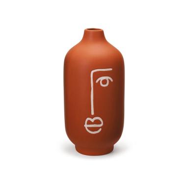 Imagem de Vaso Decorativo Meia Face Marrom em Cerâmica 29x15cm Mart