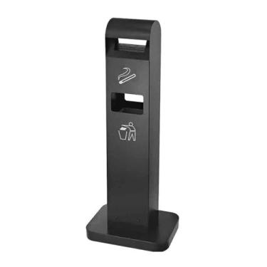 Imagem de Coluna de cinzas Tinta para assar vertical pode ser fixada coluna de cinzas ao ar livre área para fumantes lata de lixo ferro coleção de pontas de cigarro preto quadrado Coluna de cinzas de chão