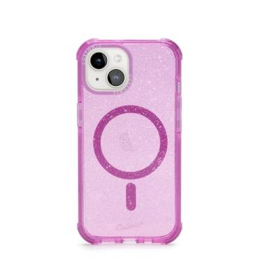 Imagem de Customic Capinha Case Capa para Celular iPhone 15 (6.1"), Impactor Space Anti Impacto Proteção Militar 4 metros contra quedas, Compatível Mag-Safe, Transparente com Efeito Glitter, Rosa