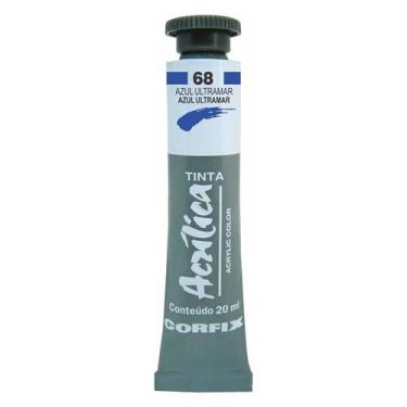 Imagem de Tinta Acrílica 20ml 068 Azul Ultramar Corfix, 068 AZUL ULTRAMAR