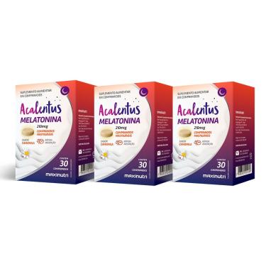 Imagem de Kit 03 Acalentus Melatonina + Camomila Mastigável 30 Cp