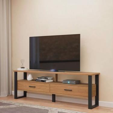 Imagem de Rack para TV até 65 Polegadas 180 cm 2 Gavetas Industrial Pradel