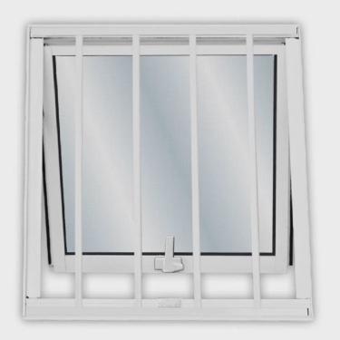 Imagem de Janela de Alumínio Maxim-ar 60x40cm com Grade e Vidro Mini Boreal Soft mgm Branco