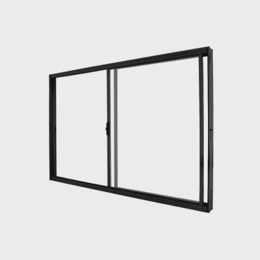 Imagem de Kit com 2 Janelas de Alumínio de Correr 100x150cm 2 Folhas Vidro Liso C. R. V