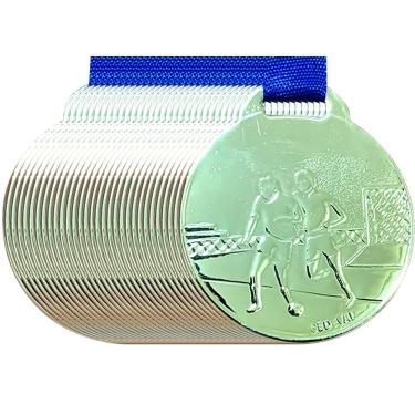 Imagem de Kit 25 Medalhas 3,5cm Futebol Futsal Campeonato Premiação prata