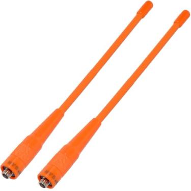 Imagem de HYS Antena SMA fêmea HT de banda dupla VHF UHF 144/430Mhz antenas laranja chicote macio para WOUXUN KG-UVD1P KG-UV6D KG-659 Baofeng/Pufeng UV-5R 888S UV-82 DMR-6X2 DM-1701 (pacote com 2)