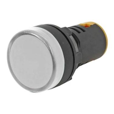 Imagem de Sinaleiro Led 24vcc/Ca Branco Ip65 22mm L20-Ar7-Wp Metaltex, Preto e B