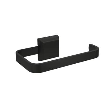 Imagem de Porta Papel Higiênico Suporte Papeleira Preto Parede Banheiro