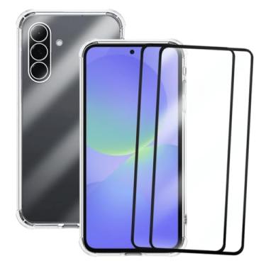 Imagem de Capa Capinha Anti Impacto e 2 Películas Vidro 3D Compatível Samsung Galaxy A36 Transparente Com Proteção de Câmera