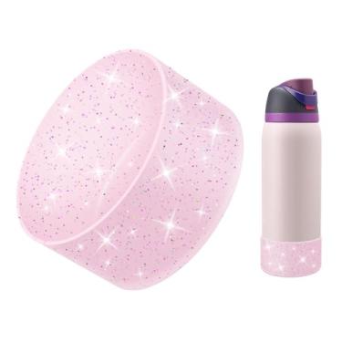 Imagem de BKBY Bota protetora de silicone com glitter compatível com Owala 680.4 g 947.2 g 1,134 g, capa de amortecedor inferior de manga de copo Bling compatível com garrafas de água de aço inoxidável Owala