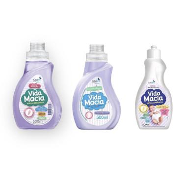 Imagem de Kit Vida Macia: 1 Lava Roupas 500Ml + 1 Amaciante Amendoa