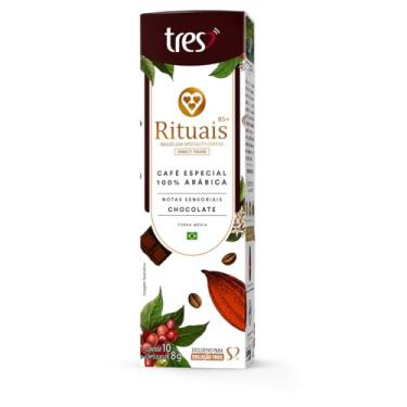 Imagem de 3 Corações Cápsula Café Espresso Rituais 85+, Aroma Chocolate - 10 Unidades