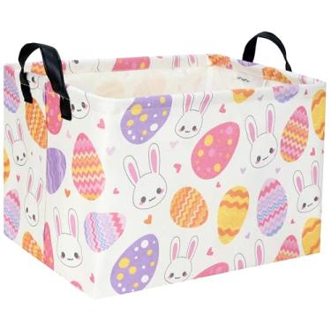 Imagem de DDBASKET Cestas De Páscoa Para Crianças, Presente Páscoa, Cesta Vazia Bebês, Meninos E Meninas, Caixas Retangulares Armazenamento Brinquedos, Organizador Caixa Lixo, Decoração Quarto Coelho Fofo Cas