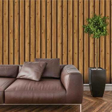 Imagem de Papel De Parede Adesivo Ripado Madeira Lavável Cozinha  3 metros