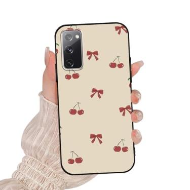 Imagem de Zrutru Capa de telefone estética para Samsung Galaxy S20 FE 5G/S20 Lite/S20 Fan Edition Girly Cherry Pattern Print Cover Design para mulheres e meninas, capa protetora de câmera macia Funda para