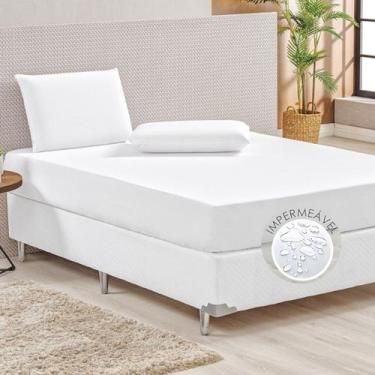 Imagem de Protetor De Colchão Impermeável Casal Padrão 100% Algodão - Departamix