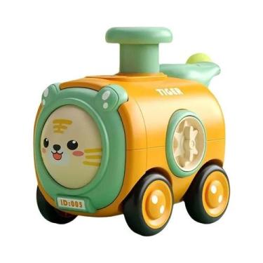 Imagem de Trem de Desenho Animado Interativo Infantil - Com Prensa de Inércia e 