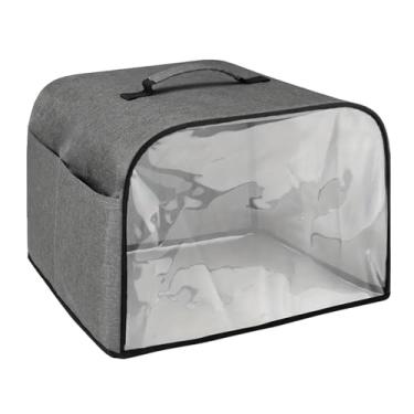 Imagem de Ioensy Toaster Cobertura Capa de pão de pó Clear painel frontal compacto doméstico com bolsos de armazenamento para pequenos acessórios de eletrodomésticos