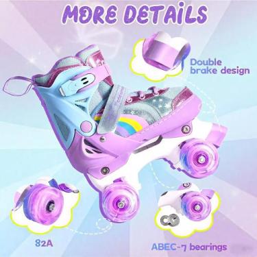 Imagem de Patins infantis ajustáveis com luzes LED coloridas - M-Studio, Cor rox