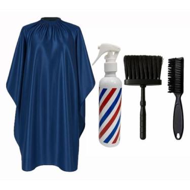 Imagem de Kit Barbeiro Capa Para Corte Espanador Borrifador Escovinha - Barbersh
