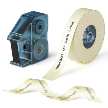 Imagem de NIIMBOT Etiquetas de fita de cetim, apenas para etiquetadoras N1, bege