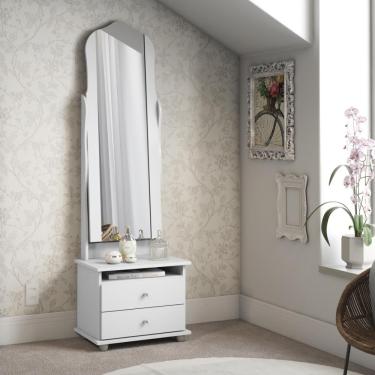 Imagem de Toucador Quarto 2 Gavetas Espelho Branco