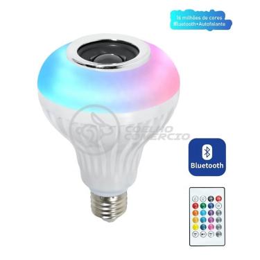 Imagem de Lâmpada Led 12W E27 Rgb Colorida Com Caixa De Som Bluetooth