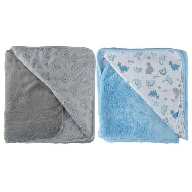 Imagem de Kit 2 Mantas Soft Dupla Face para Bebê Bublim