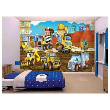 Imagem de Papel De Parede Infantil Trator Caminhão Kids s148 - Você Decora