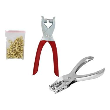 Imagem de Kit Alicate Aplicador de Ilhós NYBC + Alicate Perfurador 6mm com 100 Ilhós Perfeito Para Iniciantes E Profissionais, Proporcionando Maior Precisão, Conforto E Eficiência