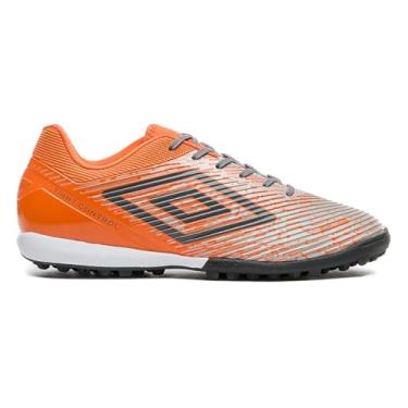 Imagem de Chuteira Umbro Society Gravity Masculino Cinza e Laranja Original (Cinza e Laranja, BR, Adulto, Numérico, 40)
